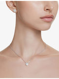 Swarovski heart rhodium-plated zirconia pendant necklace 38-45 cm (British brand)