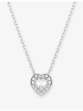 Swarovski heart rhodium-plated zirconia pendant necklace 38-45 cm (British brand)