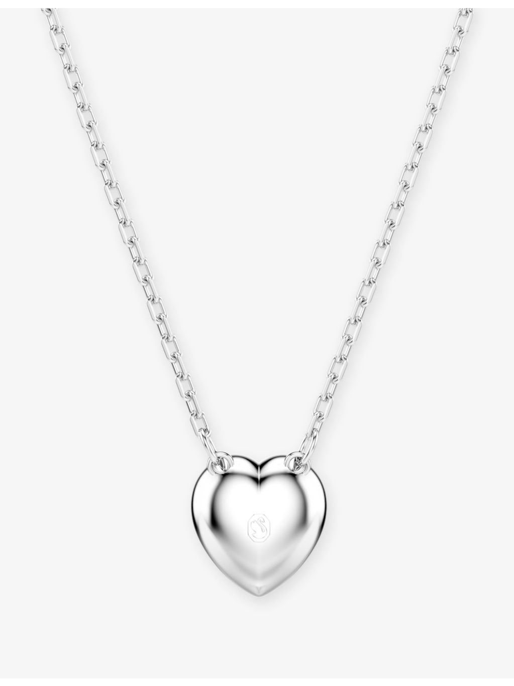 Swarovski heart rhodium-plated zirconia pendant necklace 38-45 cm (British brand)
