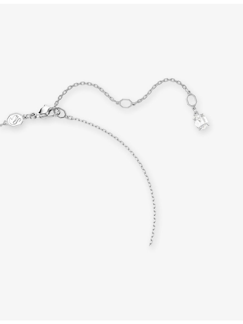 Swarovski heart rhodium-plated zirconia pendant necklace 38-45 cm (British brand)