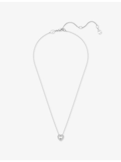selfridges Swarovski Heart Rhodium-Plated And Zirconia Pendant Necklace Chain 38-45 cm- Buy online at McGrocer
