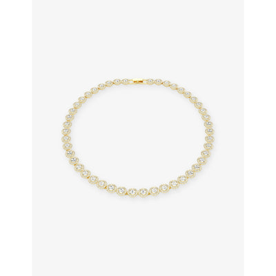selfridges Swarovski Una 18ct Yellow-Gold Plated Zirconia Necklace, 38-41cm- Buy online at McGrocer
