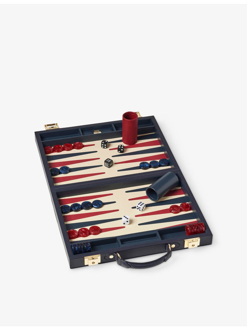 Aspinal of London leather backgammon set 33cm, UK version