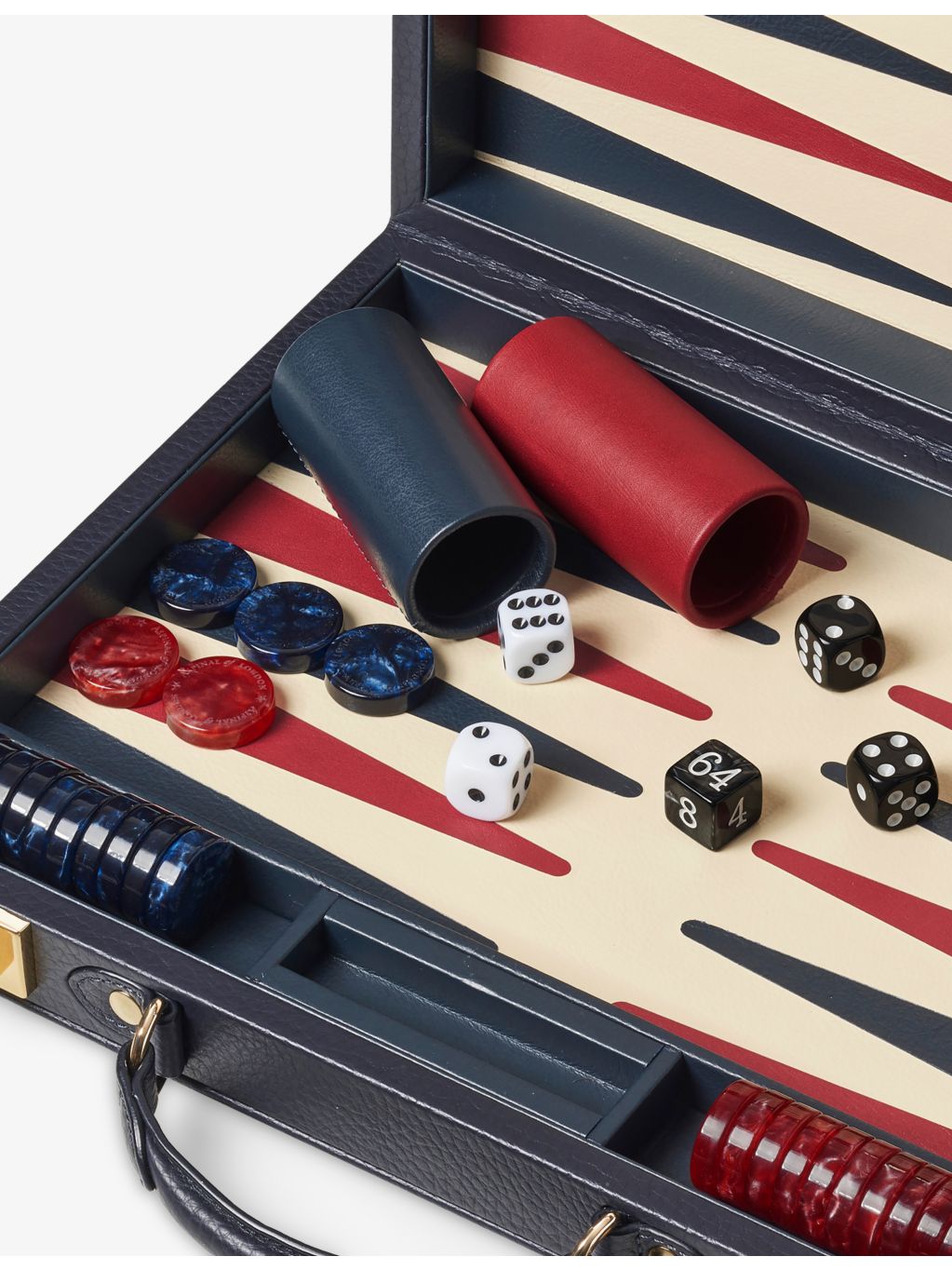 Aspinal of London leather backgammon set 33cm, UK version