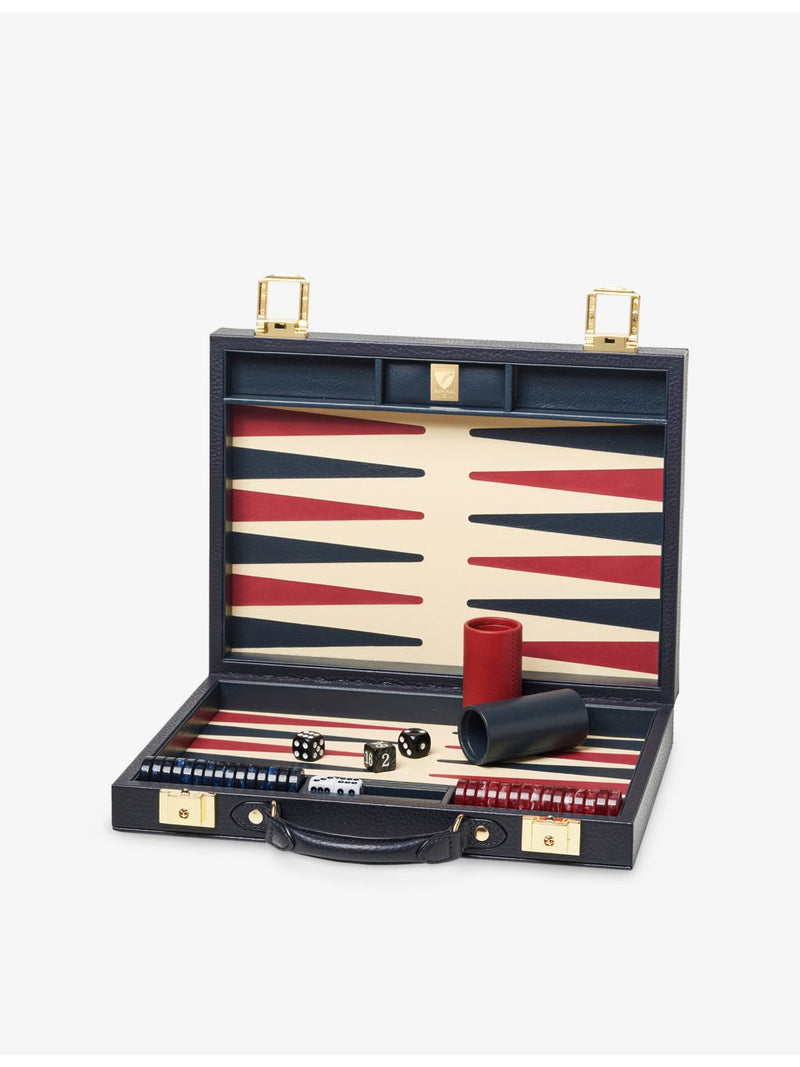 Aspinal of London leather backgammon set 33cm, UK version