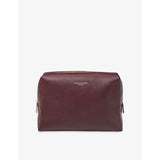 London Large Leather Cosmetic Case - BURGUNDY