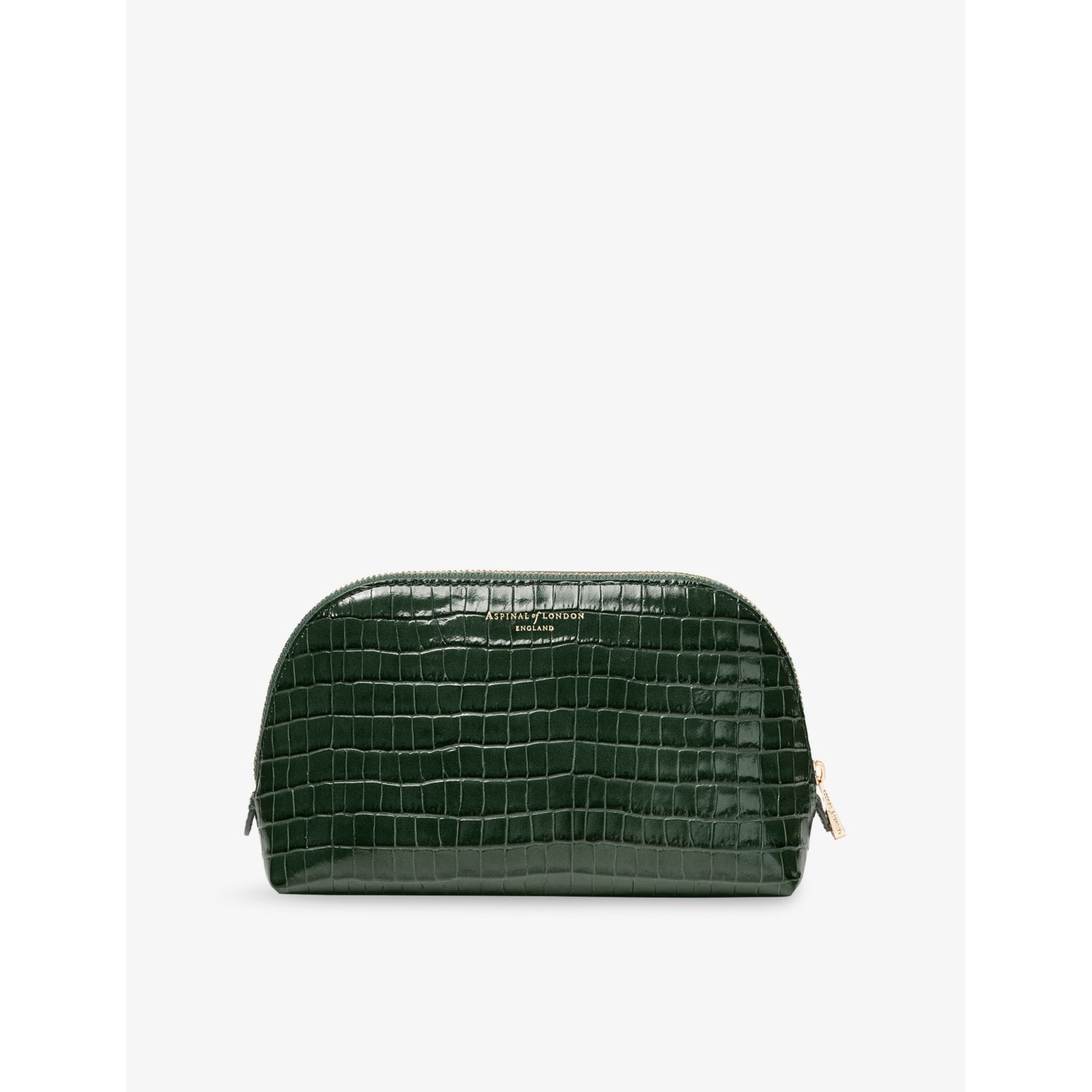 Aspinal of London crocodile emboss cosmetic case, imported from the UK