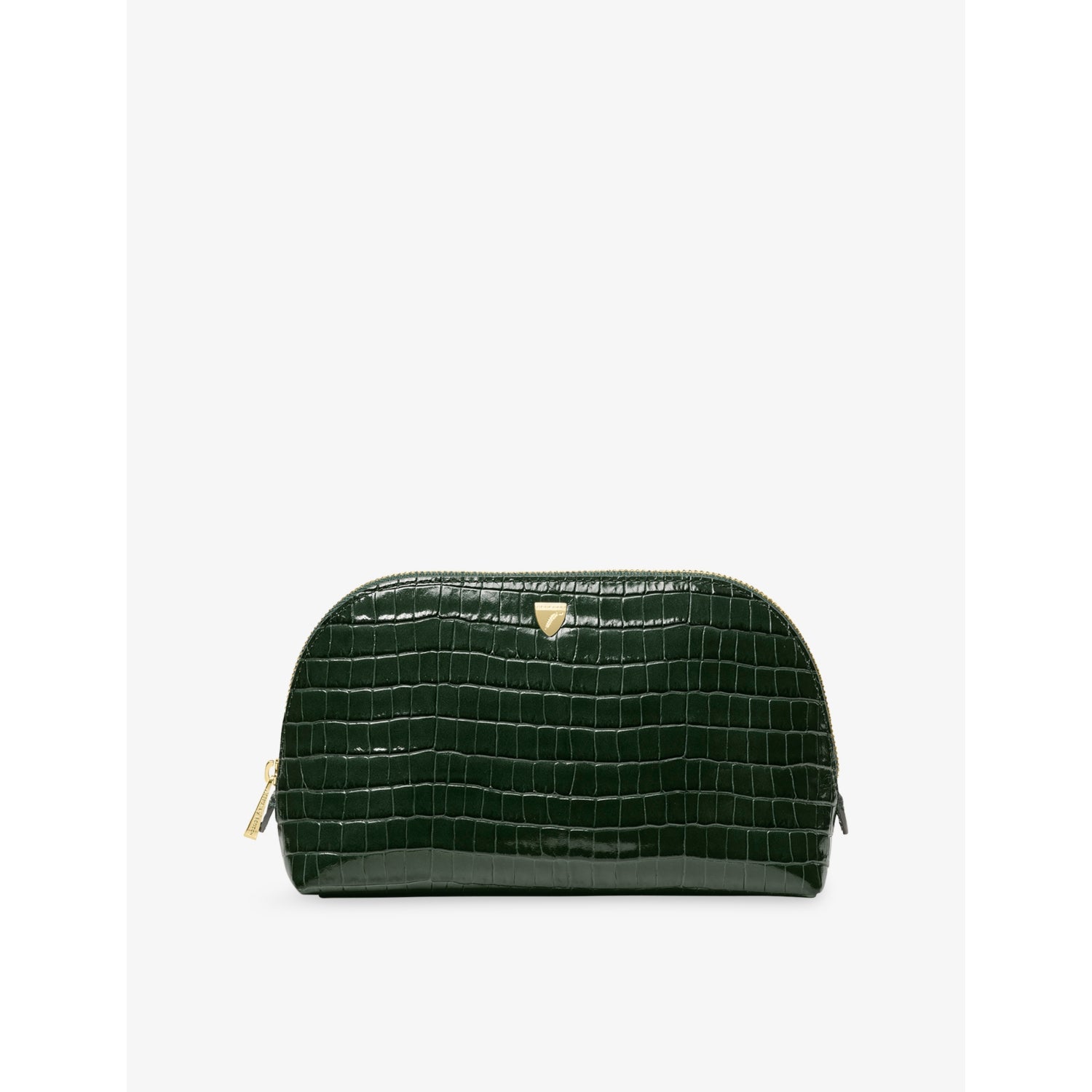 Aspinal of London crocodile emboss cosmetic case, imported from the UK