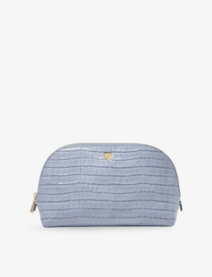 Aspinal of London crocodile emboss cosmetic case, imported from the UK