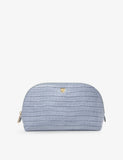Aspinal of London crocodile emboss cosmetic case, imported from the UK