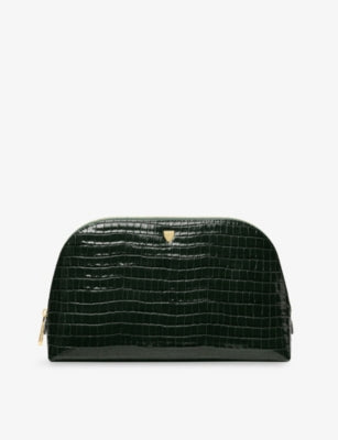 Aspinal of London classic large leather cosmetic case (British brand)