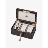 Aspinal leather watch box with four compartments and lock - British product
