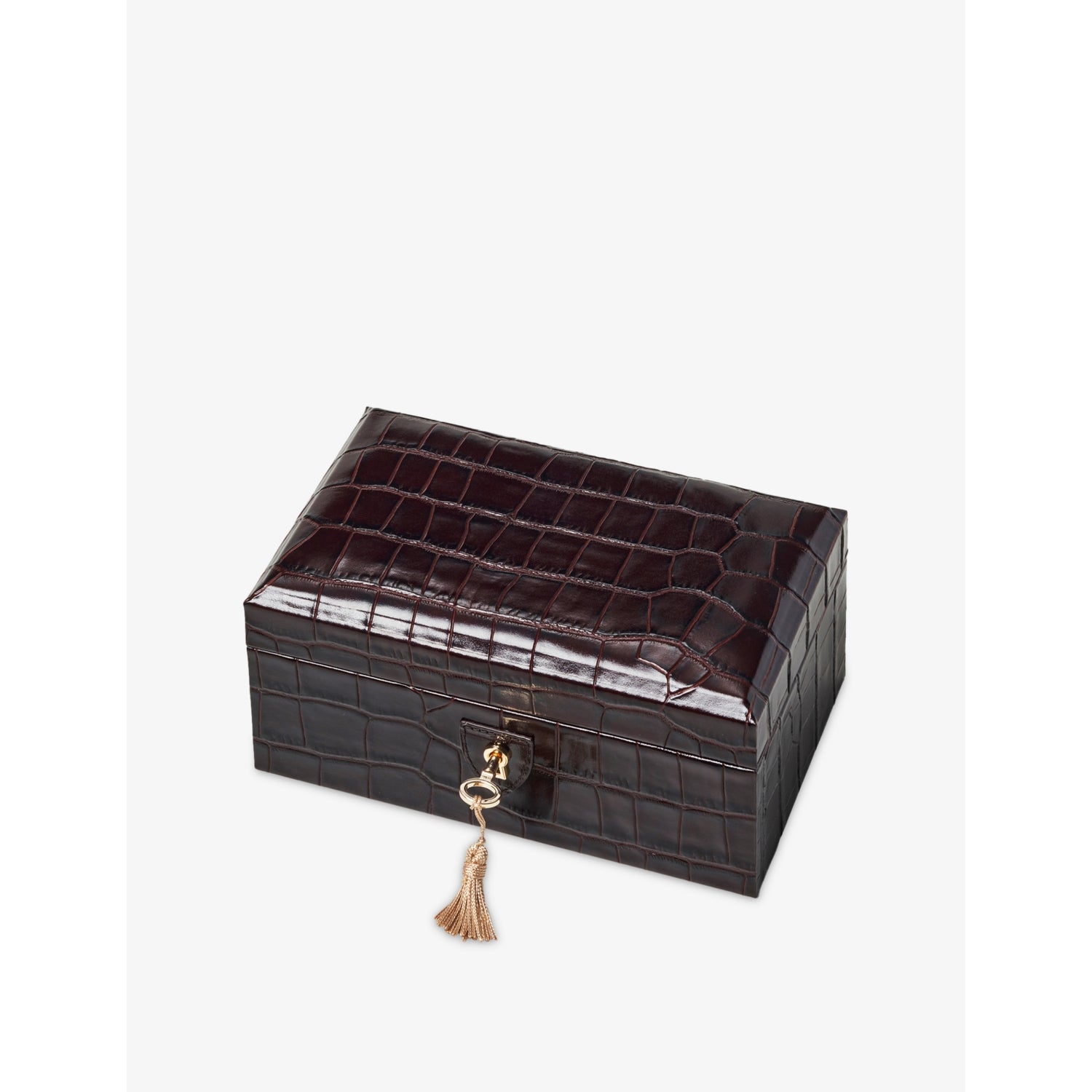 Aspinal leather watch box with four compartments and lock - British product