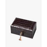 Aspinal leather watch box with four compartments and lock - British product