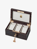 Aspinal leather watch box with four compartments and lock - British product
