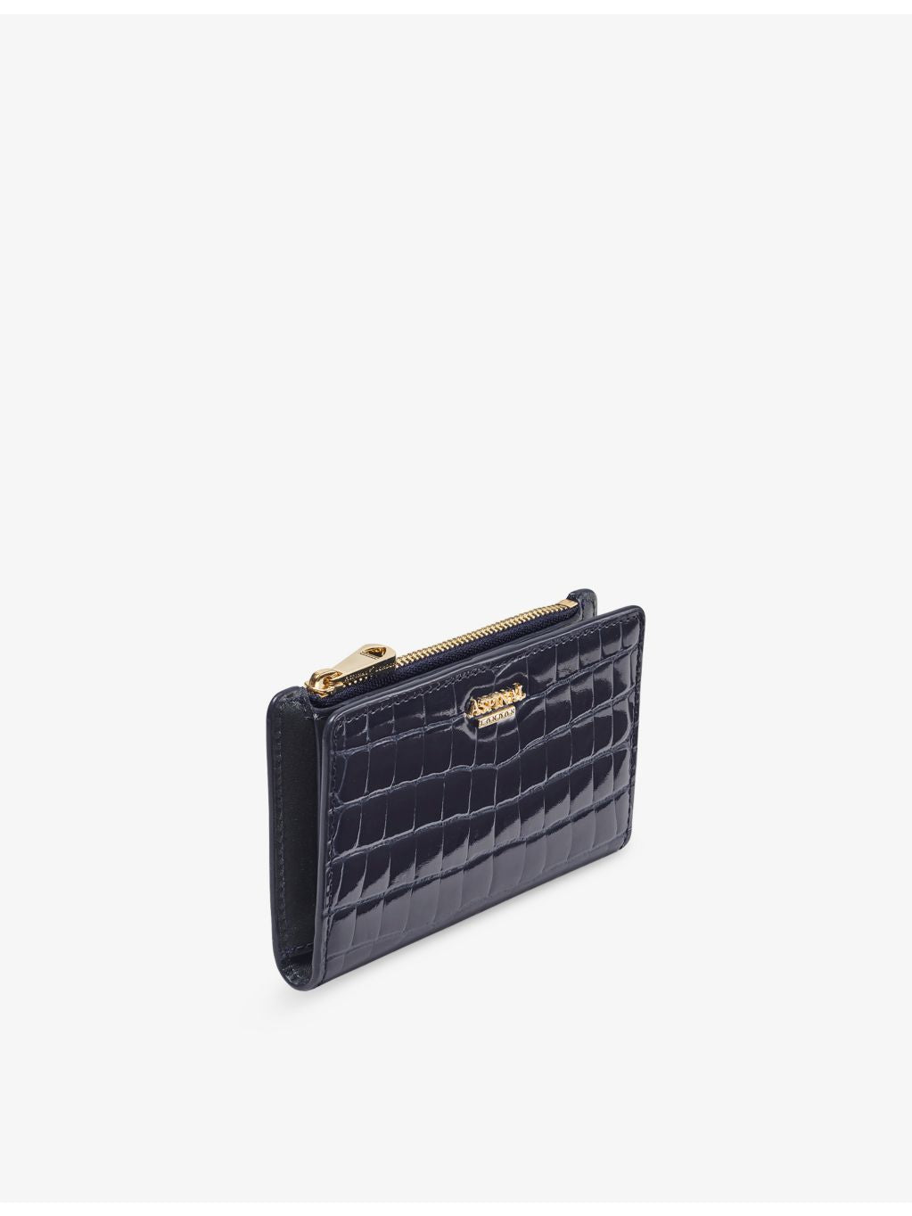 Aspinal of London Mayfair small crocodile-embossed leather wallet, UK version