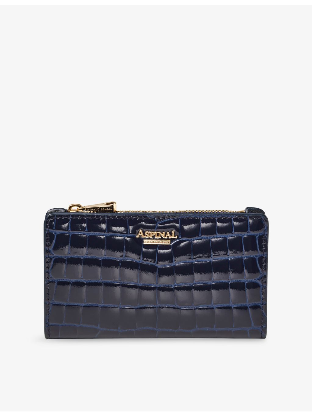 Aspinal of London Mayfair small crocodile-embossed leather wallet, UK version