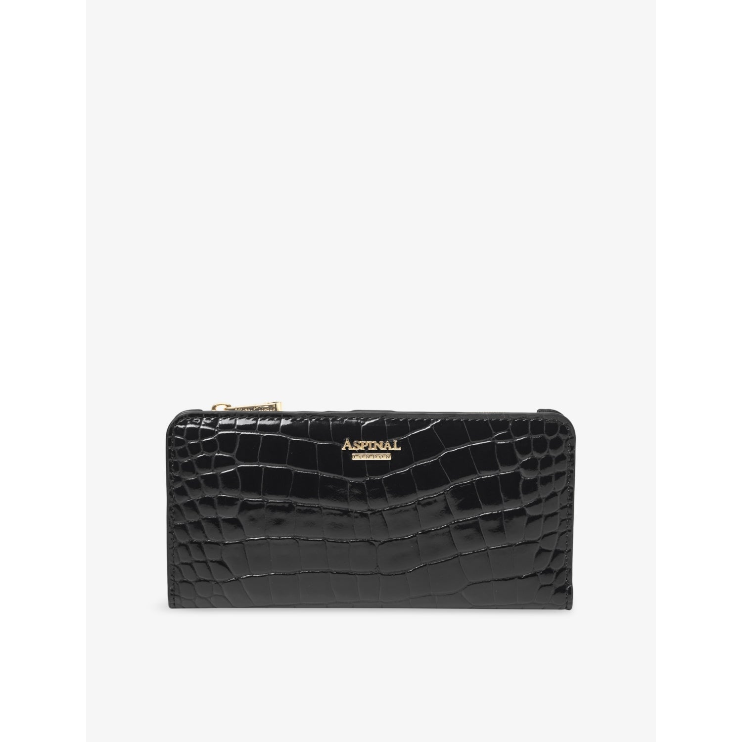 Mayfair Large Patent-Leather Purse - BLACK