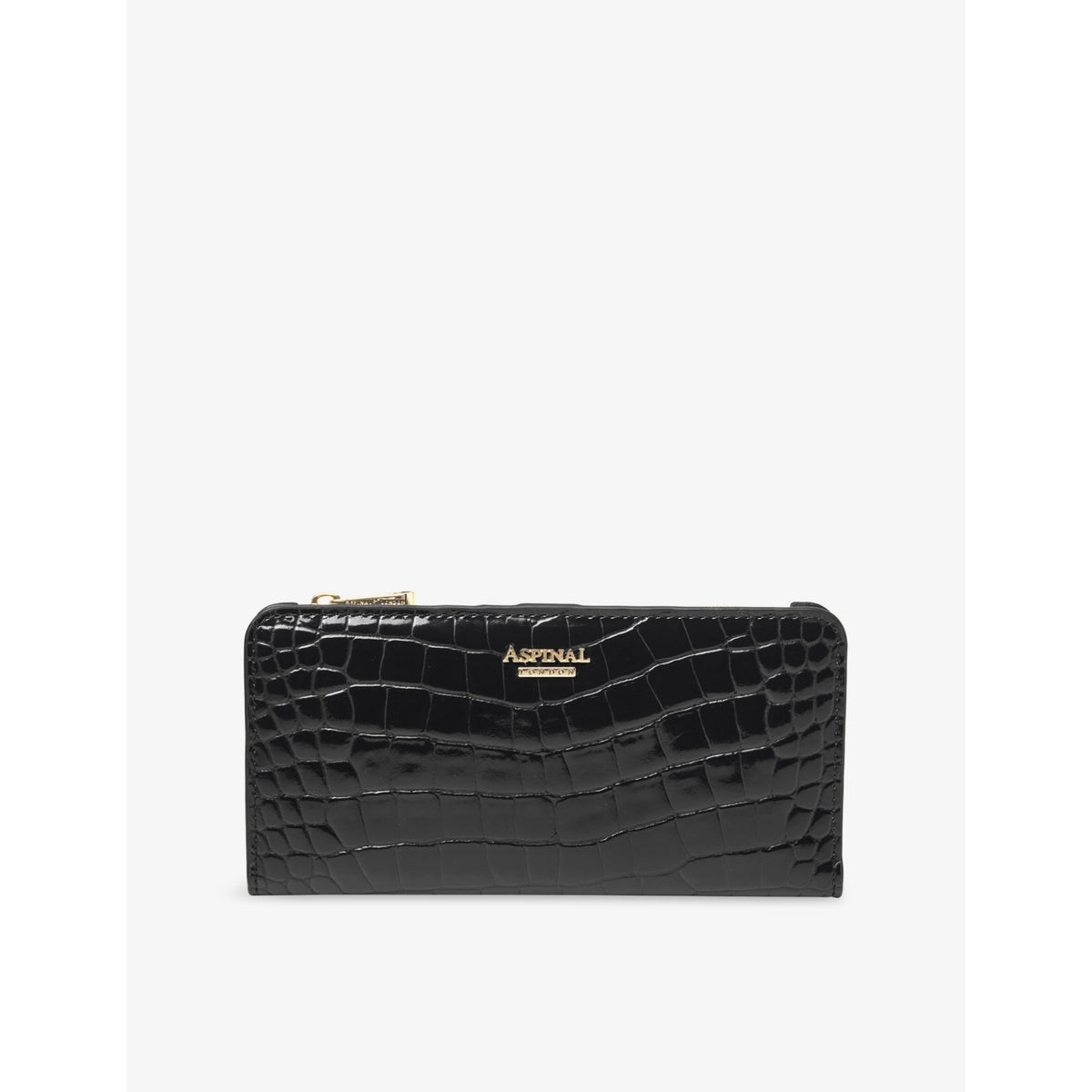 Mayfair Large Patent-Leather Purse - BLACK