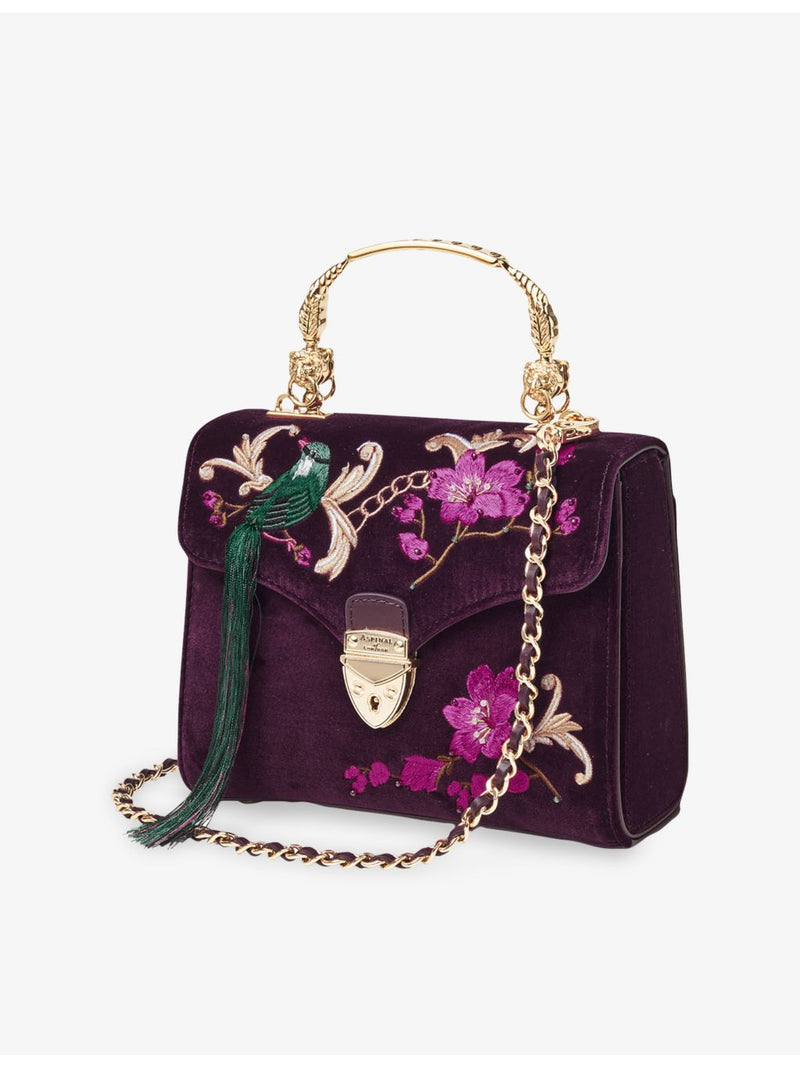 Aspinal of London Mayfair Midi flower-embroidered shoulder bag (British brand)