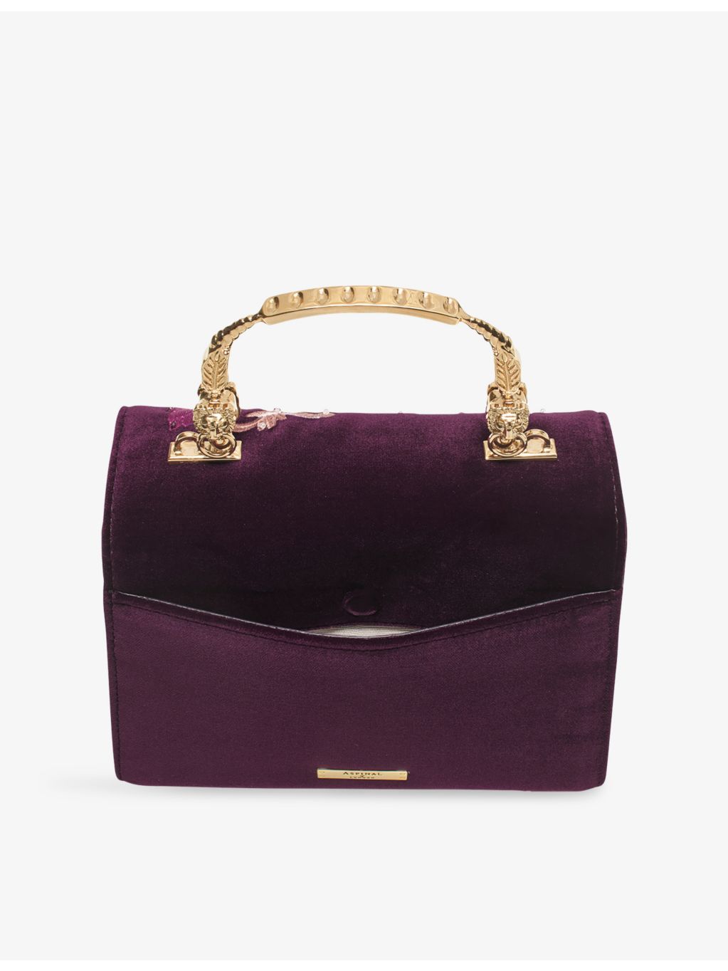 Aspinal of London Mayfair Midi flower-embroidered shoulder bag (British brand)