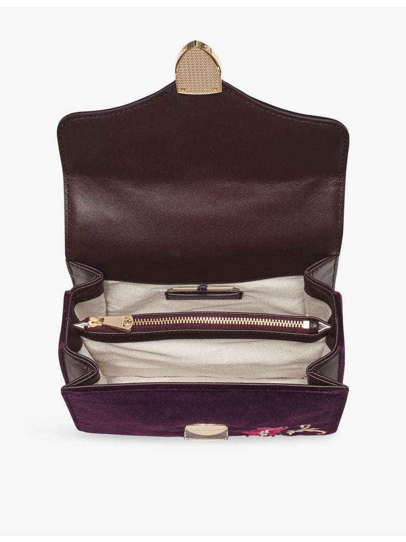 Aspinal of London Mayfair Midi flower-embroidered shoulder bag (British brand)