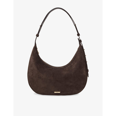 selfridges Aspinal of London Soho Large Crescent Leather Shoulder Bag- Buy online at McGrocer