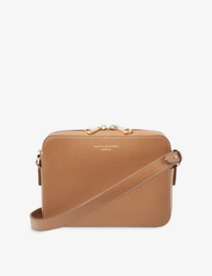 Aspinal of London camera grained leather cross-body bag (British brand)