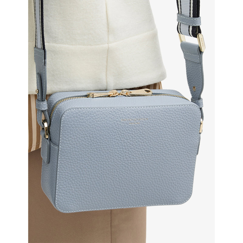 Aspinal of London camera grained leather cross-body bag (British brand)