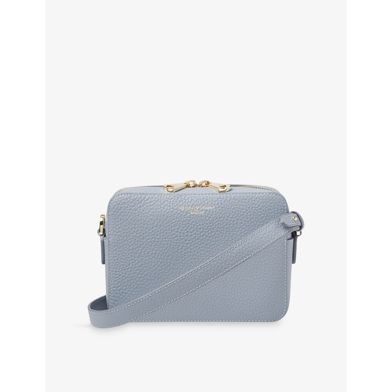 Camera Grained Leather Cross-body Bag - CARAMEL