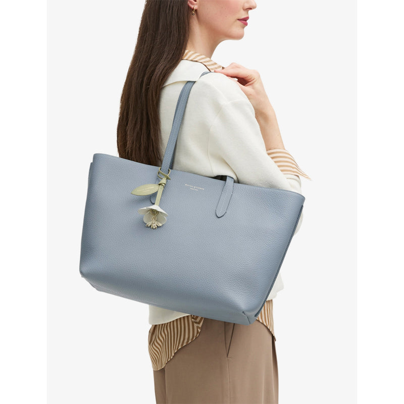 Aspinal of London zipped East West leather tote bag - British product