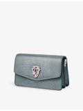 Aspinal of London lizard-embossed leather clutch bag, imported from the UK