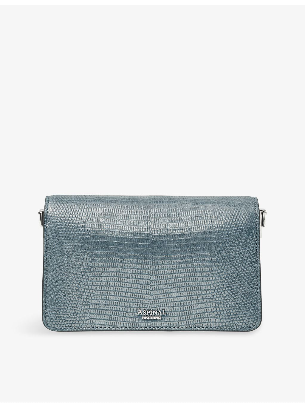 Aspinal of London lizard-embossed leather clutch bag, imported from the UK