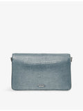 Aspinal of London lizard-embossed leather clutch bag, imported from the UK