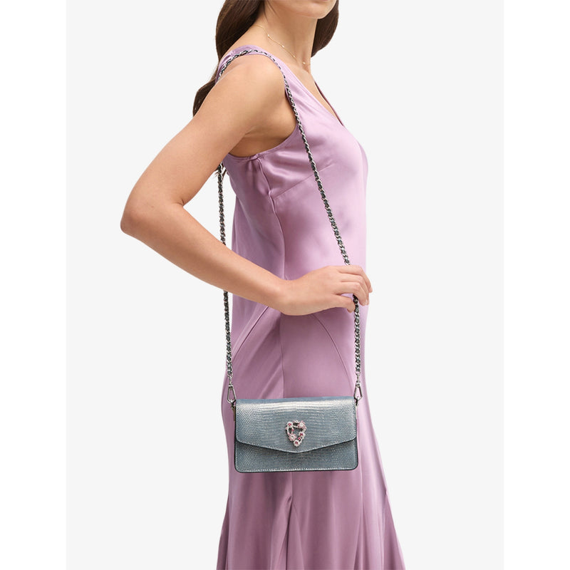 Aspinal of London lizard-embossed leather clutch bag, imported from the UK