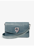 Aspinal of London lizard-embossed leather clutch bag, imported from the UK