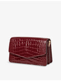 Aspinal of London Eliza crocodile-embossed patent leather clutch bag, British brand