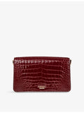 Aspinal of London Eliza crocodile-embossed patent leather clutch bag, British brand