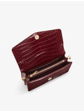 Aspinal of London Eliza crocodile-embossed patent leather clutch bag, British brand