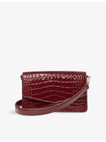 Aspinal of London Eliza crocodile-embossed patent leather clutch bag, British brand