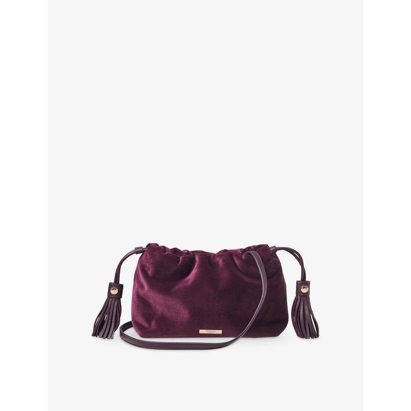 Amelia Velvet Cross-Body Bag - BLACK
