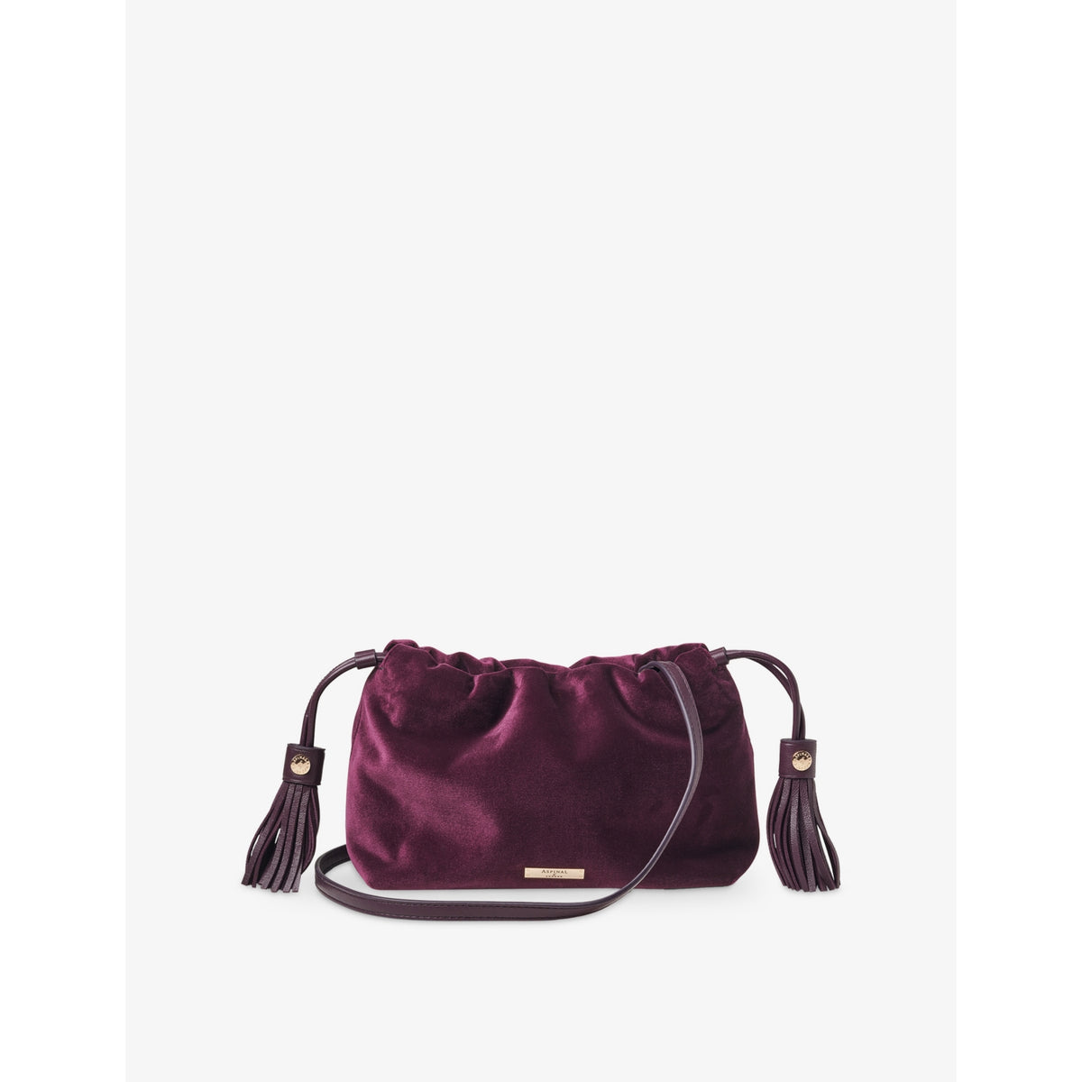Amelia Velvet Cross-Body Bag - BLACK