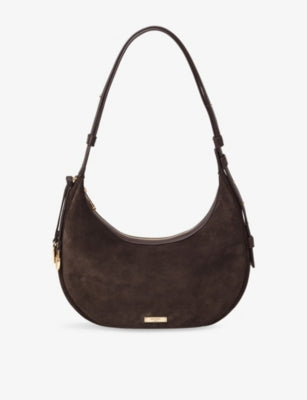 Aspinal of London Soho Small Crescent suede shoulder bag, UK version