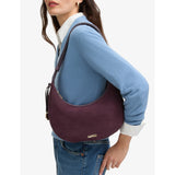 Aspinal of London Soho Small Crescent suede shoulder bag, UK version