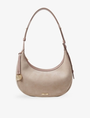 Aspinal of London Soho Small Crescent Suede Shoulder Bag