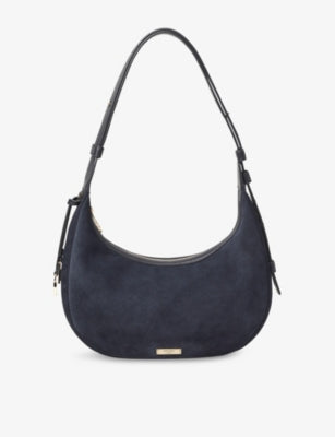 Aspinal of London Soho Small Crescent Suede Shoulder Bag