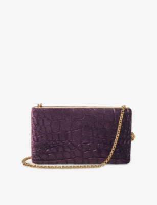 Aspinal of London Paloma crocodile-embossed resin clutch bag, UK version