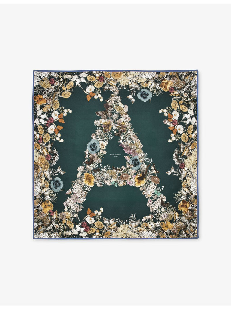 Aspinal of London ombre floral print silk scarf 90cm (British brand)