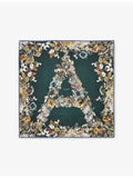 Aspinal of London ombre floral print silk scarf 90cm (British brand)