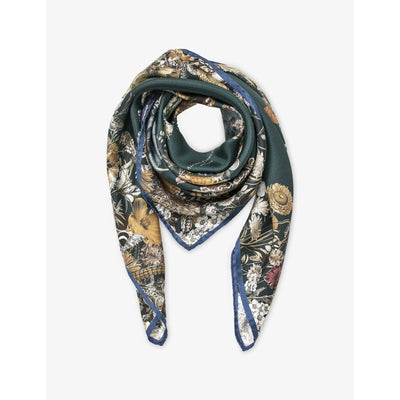 selfridges Aspinal of London Ombre Floral-Print Silk Scarf 90cm- Buy online at McGrocer
